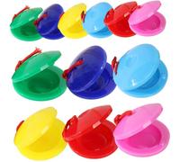 ERINGOGO 12pcs Plastic Castanets Musical Instruments for Safe Smooth-edged Percussion to Develop Sensory and Rhythm Skills Early Learning Music for Boys