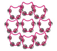 ERINGOGO 12pcs Plastic Handheld Tambourines with Bells Lightweight Ergonomic Rhythm Instruments Jingle Bells for Group Music Lessons Parties Classroom Activities Educational Use