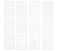 ERINGOGO 12pcs Plastic Leopard Print Stencils for DIY Painting and Drawing, Reusable Templates with Long Serving Life, for Wall Art Decoration and Creative Projects