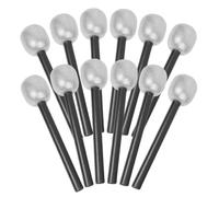 ERINGOGO 12pcs Simulated Fake Microphone Props for Birthday Party Stage Performance Cosplay Accessories Plastic Training Mic to Overcome Shyness in Silver