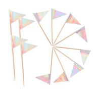 ERINGOGO 12pcs Triangle Toothpick Flags for Cake Decoration Decorative Cocktail Toppers for Snacks Cheese Fruit and Appetizers Stable and Festive Picks for Weddings and Parties