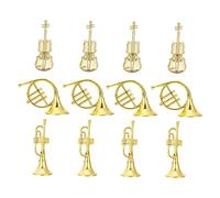 ERINGOGO 12pcs Violin Christmas Tree Decor Miniature Instrument Model Pendants for Garland DIY Craft Violin Trumpet Horn Ornaments for Holiday Party Gifts and Festive Decoration