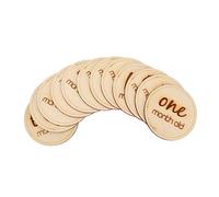 ERINGOGO 12pcs Wooden Cards Natural Growth Recording Discs for Newborn Photography Props Keepsake for Capturing Precious Moments