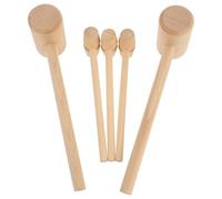 ERINGOGO 12Pcs Wooden Seafood Hammer Hardwood Crab Mallets for Lobster Shell Cracking Jewelry Making Hammer Natural Wood Mallet for Shellfish and Nut Cracking for Parties and