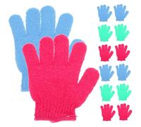 ERINGOGO 14pcs Five Fingers Bath Gloves Exfoliating Mitts for Body Scrub and Back Massage Multi Color Shower Washcloth for Women Men Students Deep Cleanse and Smooth Skin