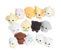 ERINGOGO 14pcs Mini Dog Figurines Lightweight Resin Cute Cartoon Miniature Puppy Figures for DIY Dollhouse Decorations and Birthday Cake Toppers