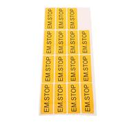 ERINGOGO 15pcs Emergency Stop Warning Stickers Compact High Contrast Safety Decals for Machinery Electrical Equipment Industrial Use Chemical Resistant