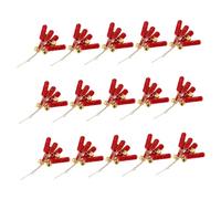 ERINGOGO 15pcs New Year Decorations New Year Supplies Spring Festival Supplies Miniature House Accessories Hair Accessories Kit Mini Dollhouse Decor Chinese Style Ornament Red Polyester