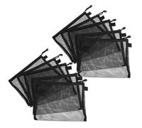 ERINGOGO 15pcs Small Mesh Zipper Pouches Lightweight Travel Organizer Bags for Cosmetics and Stationery, Black A5 Mesh Makeup Bags for Packing and Storage