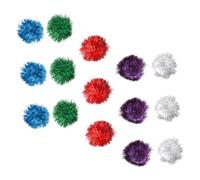 ERINGOGO 15pcs Sparkle Ball Cat Toys Glitter Interactive Kitten Playthings 5cm Crinkle Balls for Indoor Pet Cats Random Color