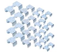 ERINGOGO 16pcs Galvanized Iron Wire Rope Clips for 8-16mm Ropes, Heavy Duty Double Saddle Clamps, Corrosion Resistant Metal Clips for Marine and Industrial Use