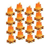 ERINGOGO 16pcs Miniature Resin Campfire Models with Detailed Flame Texture Weatherproof and Fade-resistant Bonfire Ornaments for DIY Micro Landscape Garden Decor Dollhouse Craft Projects