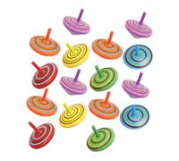 ERINGOGO 16pcs Wooden Spinning Tops Educational Mini Gyro Random Color Paint Non Toxic Small for Parent Interaction and Creativity Development Random Color
