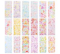 ERINGOGO 18 Sheets Self-Adhesive Ribbon Stickers for DIY Crafts Scrapbooking and Photo Albums Decorative Planner Stickers for Diaries Calendars Letters and Home Decoration