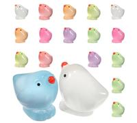 ERINGOGO 18pcs Glow- Dark Mini Chickens Small Chicken Figurines Resin Animals for Diy Decor Cute Tiny Chicks for Party Home Delicate and Compact Miniature Ornaments