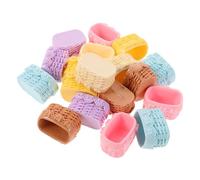 ERINGOGO 18PCS Miniature Dollhouse Woven Baskets Realistic Tiny Bread Fruit Containers Rustic Picnic and Flower Basket Decor for Pretend Play and Fairy Garden Accessories