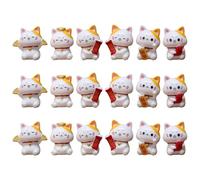 ERINGOGO 18Pcs Miniature Resin Lucky Cat Figurines Mini Fortune Cat Statues for Dollhouse Micro Landscape Decoration Collectible Ornaments