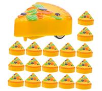 ERINGOGO 18pcs Pizza Shape Pull Back Car for Plastic Miniature Vehicles Novelty Party Favors for Birthdays and Showers Fun Friction Powered Playthings