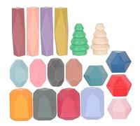 ERINGOGO 18Pcs Stacked Stones Educational Building Blocks for Smooth Edges Montessori for Hand Eye Coordination Color Sorting Preschool Learning and Cognitive Play