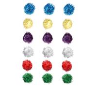 ERINGOGO 18pcs Tinsel Pom Pom Balls Cat Cashmere Material Bite-resistant Interactive Indoor Play for Kittens and Adult Cats Stress Relief Entertainment Random Color