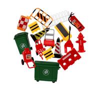 ERINGOGO 19pcs Mini Traffic Signs and Cones Road Barrier Models for Educational Traffic Safety Playset Portable and Easy to Store for Learning