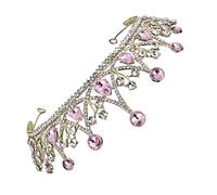 ERINGOGO 1pc Elegant Pink Bridal Crown Rhinestone Headdress for Wedding Birthday and Banquet Lightweight Hair Accessory with Luxurious Design for Special Occasions