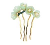 ERINGOGO 1pc Vintage Chinese Floral Hairpin Handmade Jade Flower Hair Stick for Women Ancient Hair Accessory for Wedding and Everyday Use