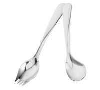 ERINGOGO 1Set Angled Spoon Set for Easy Self Feeding Lightweight Adaptive Utensils for Elderly Disabled Curved Design for Comfortable Eating Stainless Steel Food Feeding Aid