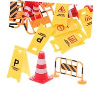 ERINGOGO 1set Boy Girl Traffic Road Sign Toy Educational Traffic Indicators English Warning Signs for Role Play and