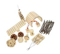 ERINGOGO 1set Bunny Chew Toys Carrot Grass and Seesaw Swing Pet Teething Playthings for Small Animals Like Hamsters and Guinea Pigs for Comforting and Biting