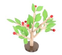 ERINGOGO 1Set Creative Wooden with Leaves Building Educational for DIY Handcraft Play for Early Learning and Imagination Development Green