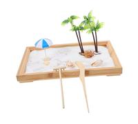 ERINGOGO 1set Desktop Mini Sand Tray Ocean Scene Zen Garden for Stress Relief Meditation Creative Decor for Home Office Sandbox Flower Arrangement