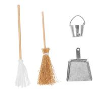 ERINGOGO 1set Dollhouse Mini Broom and Dustpan Decorative Props for Miniature Scenes for Projects and Enhancing Mini House Aesthetics Made from