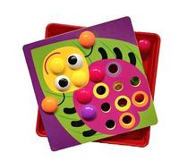 ERINGOGO 1set Educational Mushroom Nail Jigsaw Puzzle for Boys and Girls Matching Pegboard Toy Random Colors and Patterns Develop Fine Motor Skills and Creative Thinking
