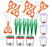 ERINGOGO 1Set Explorer Catcher for Insect Observation Kit with Magnifying Viewer Boxes Telescopic Containers Tweezers Handy Scoopers for Nature Exploration and Critter Catching Fun