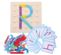 ERINGOGO 1set Montessori Geoboard Puzzle Educational Alphabet and Number Pegboard Toys for Toddlers Fine Motor Skills Development Safe Learning Toys for Early Childhood Interaction