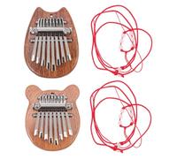 ERINGOGO 1set Solid Wood Kalimba Mini Portable Thumb Piano for Beginners Lightweight Music Instrument for Fun Learning Includes Cartoon Designs for Music