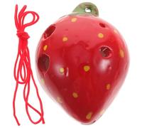 ERINGOGO 1set Strawberry Shaped Ceramic Ocarina Beginner Wind Instrument for Boy Girl Creative Practice for Boys and Girls and Ergonomic Design for Music Learning
