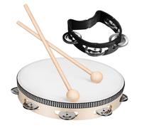 ERINGOGO 1set Tambourine with Mallets Lightweight Hand Drum for Adults Unique Sound Quality for Parties Percussion Musical Instrument