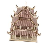ERINGOGO 1Set Wooden Building Model Puzzle Kit for Adults Ancient Architecture DIY Puzzle Engaging Art Project for Family Fun Educational Wooden for Skill Development