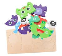 ERINGOGO 1Set Wooden Frog Growth Puzzle Educational Learning Aid for Preschool Enhances Creativity Color Recognition Parent Interaction Birthday