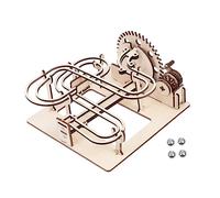 ERINGOGO 1Set Wooden Marble Run Puzzle DIY Hand Cranking Track Beads Rolling for Safe Wooden Construction Stem Educational Play Encourages Creativity and Offline Fun