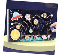 ERINGOGO 1Set Wooden Solar System Puzzle for Movable Planets Learning for Preschool Activities Educational to Enhance Creativity and Coordination
