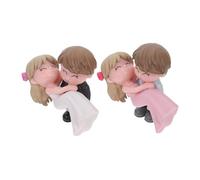 ERINGOGO 2 Pairs Couple Figures Cake Ornament DIY Cake Decor for Birthday Parties Adorable Couple Statues for Wedding Newlyweds and Romantic Celebrations