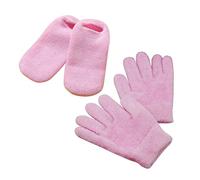 ERINGOGO 2 Pairs Moisturizing Gel Gloves and Spa Socks with Essential Oil Infused Lining for Dry Cracked Hands and Feet Repair Softening Skin Treatment Men and Women for Manicure