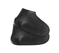 ERINGOGO 2 Pairs Silicone Overshoes Non-Slip Wear-Resistant Shoe Covers for Outdoor Use Anti-Skid Protection for Rainy and Snowy Weather Black and Grey