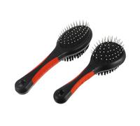 ERINGOGO 2 PCS Double-sided Stainless Steel Pet Grooming Comb Self-cleaning Slicker Brush for Cats and Dogs Massage and Detangling Tool for Fur Care Bathing and Shedding Random Color
