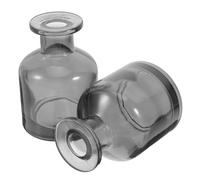 ERINGOGO 2 Pcs Empty Glass Diffuser Bottles Refillable Cylindrical Aroma Oil Holder for Home Office Car Sturdy Scented Oil Jars with Elegant Chic Design