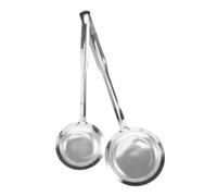 ERINGOGO 2 Pcs Fine Mesh Kitchen Strainer Scoop Stainless Steel Oil Filter and Food Skimmer Ladle for Hot Pot Tea and Grease Filtering Multipurpose Cooking Sieve