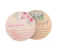 ERINGOGO 2 Pcs Newborn Name Announcement Sign for Hospital Wooden Birth Plaque Baby Photo Props for Nursery Decor